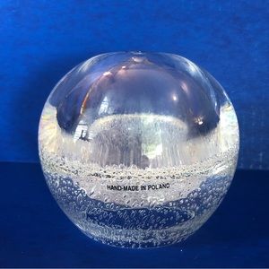 Décor Accent Abstract Art Polished Glass orb Sphere Bud Vase Paperweight Bubbles